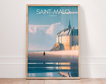 SAINT-MALO Poster | Saint Malo Wall Art | France Travel Print Brittany | French Gift Coastal Decor