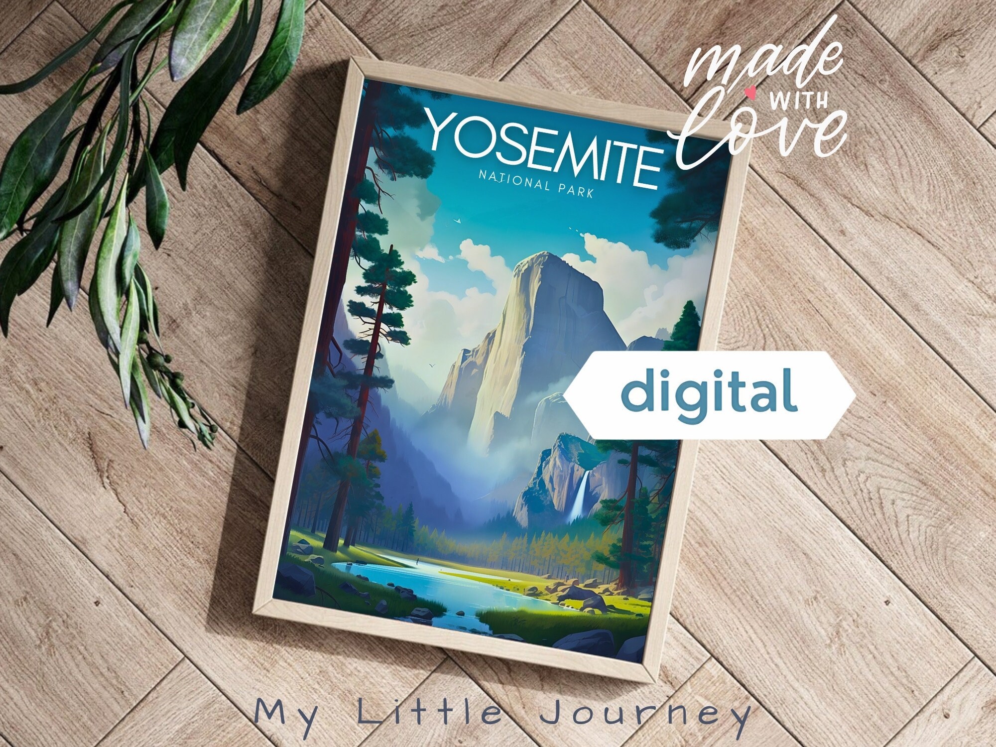 YOSEMITE Travel Poster Print | Yosemite National Park Wall Art | US Travel Gift | El Capitan Poster - Digital Download