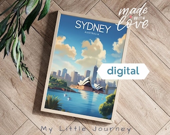 SYDNEY Travel Poster Print | Australia Wall Art | Australia Print | Sydney Opera House - Digital Download