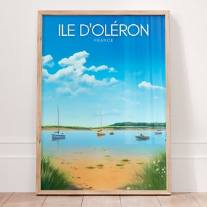 Stampa OLERON ISLAND / Poster di viaggio in Francia, arte murale dell'Île d'Oléron, arredamento costiero francese, Golfe de Gascogne