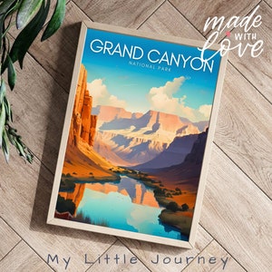 GRAND CANYON National park poster, Arizona Landscape painting, Grand canyon Travel Poster, holiday decor