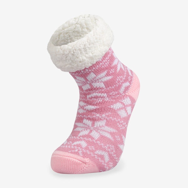 Women's Fleece Snowflake Home Socks, Non-Slip Women's Socks That Keep You Warm, Soft and Comfortable Women's Home Socks with wool lining