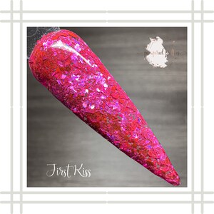 First Kiss Dip Powder | Glitter Dipping Powder | Dip Powder For Nails | Acrylic Powder | Glitter Dip Powder | Nail Dips