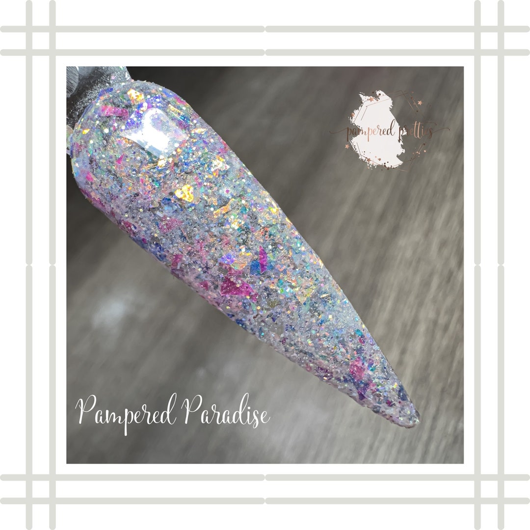 Pampered Paradise Glitter Dipping Powder Dip Powder for Nails Acrylic