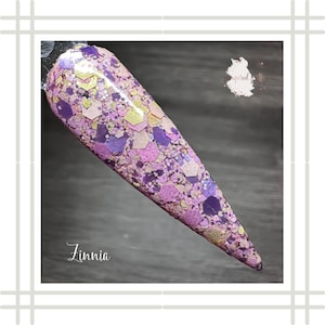 Zinnia Dip Powder | Glitter Dipping Powder | Dip Powder For Nails | Acrylic Powder | Glitter Dip Powder | Nail Dips
