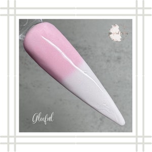 Gleeful | Pink to White Thermal Dip Powder | Solid Dipping Powder | Dip Powder For Nails | Acrylic Powder | Thermal Nails | Nail Dips