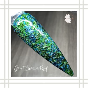 Great Barrier Reef | Foil Nail Dipping Powder | Dip Powder For Nails | Acrylic Powder | Shimmer Dip Powder | Nail Dips