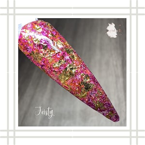 Feisty | Foil Nail Dipping Powder | Dip Powder For Nails | Acrylic Powder | Shimmer Dip Powder | Nail Dips