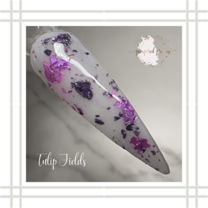 Tulip Fields | Foil Nail Dipping Powder | Dip Powder For Nails | Acrylic Powder | Shimmer Dip Powder | Nail Dips