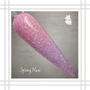 Spring Rose&#39; Thermal Glitter Dip Powder | Glitter Dipping Powder | Dip Powder For Nails | Acrylic Powder | Thermal Nails | Nail Dips