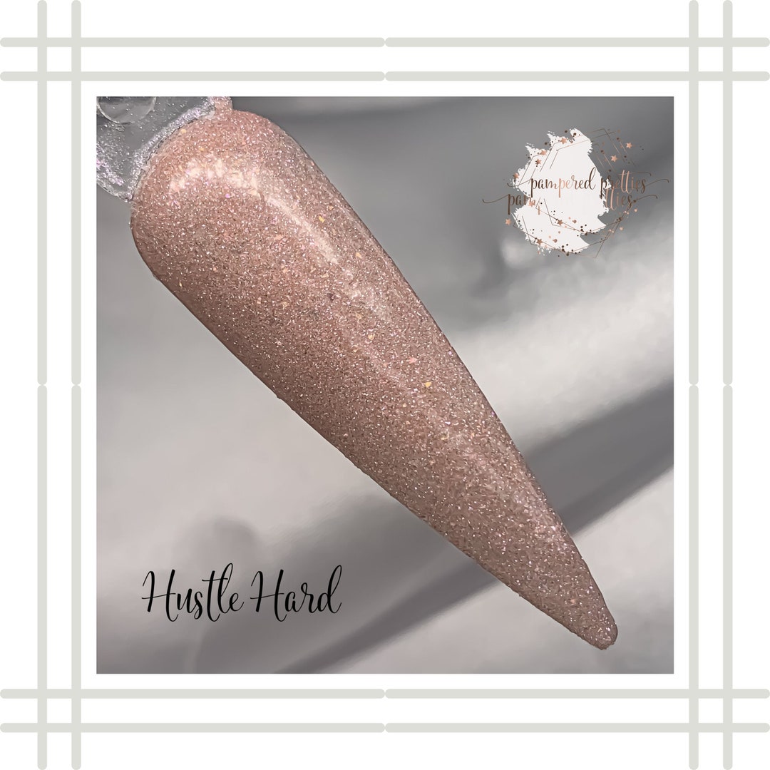 Hustle Hard Neutral Shimmer Dip Powder Foil Nail Dipping Powder Dip