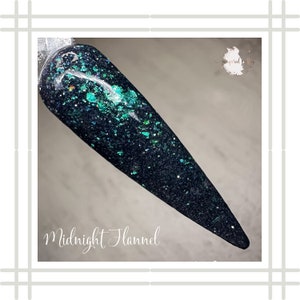 Midnight Flannel Flakie Dipping Powder | Nail Dipping Powder | Dip Powder For Nails | Acrylic Powder | Shimmer Dip Powder | Nail Dips