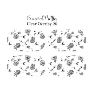 Petite Pretties - Clear Overlay - 20 Nail Decals | Waterslide Decals | Nail Wraps