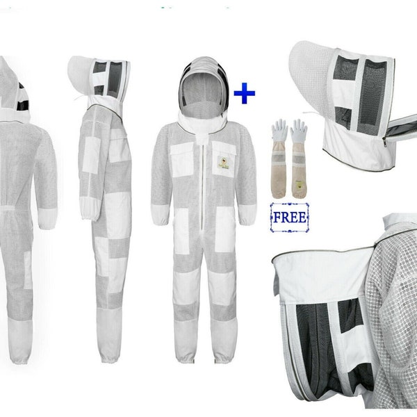 Beekeeping 3 Layer Ventilated Beekeeping Suit With Veli Plus Free Glove sting proof bee suit