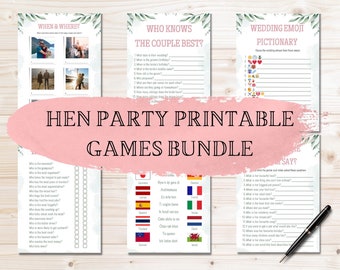 Printable Hen Party Bingo Game Instant Download - Etsy
