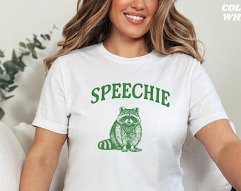 Speech Therapy Shirt, Speechie Retro Cute Raccoon Tee,Speech Pathologist Sweatshirt, SLP Hoodie,Speech Therapist,Speech Teacher Appreciation