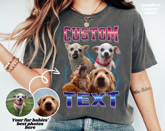 Custom Bootleg Rap Comfort Colors Tee, Custom Dog Bootleg Shirt, Custom Cat Shirt, Personalized Dog Bootleg Shirt,Custom Dogs Tee for Humans