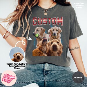 Custom Vintage Pet Dog Shirt, Pet Photo + Name,custom Dog 90s 