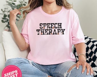 Pink Halloween Shirt, Speech Therapy Halloween Tee, SLP Halloween Sweatshirt, Cute Ghost Sweatshirt, SLP Fall Sweatshirt, AAC Halloween