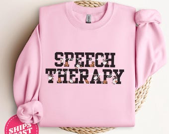 Speech Therapy Pink Halloween Sweatshirt, Spooky Fall Sweatshirt, SLP Halloween Hoodie, Cute Ghost Sweatshirt, SLP Fall Sweatshirt, Gift
