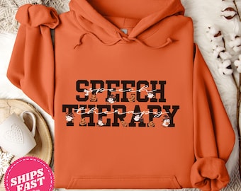 Speech Therapy Halloween Hoodie, SLP Halloween Sweatshirt, Cute Ghost Sweatshirt, SLP Fall Sweatshirt, AAC Hoodie, Gift for Speechie