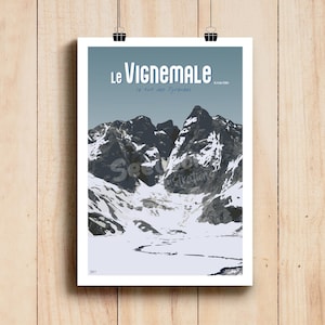Affiche Pyrénées - Vignemale / Illustration Pyrénées / Poster montagne deco print / Affiche paysage france / Art mural / Cauterets