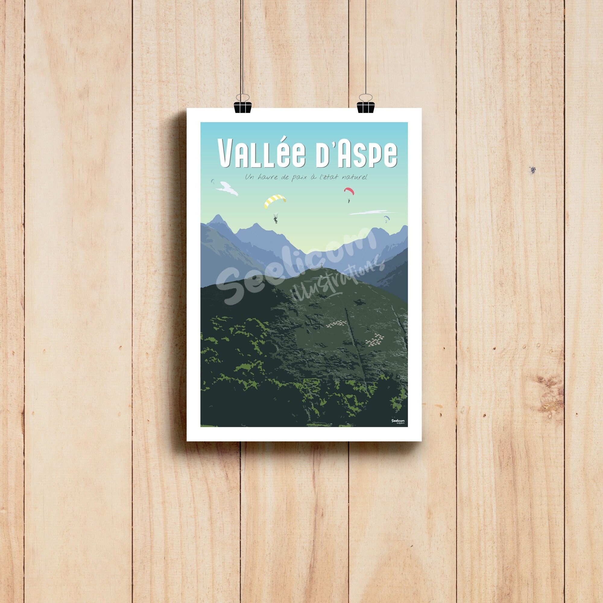 Affiche Poster Paysage De Montagne Alpes - 61x91.5 Cm - Décoration Murale Moderne Arttor