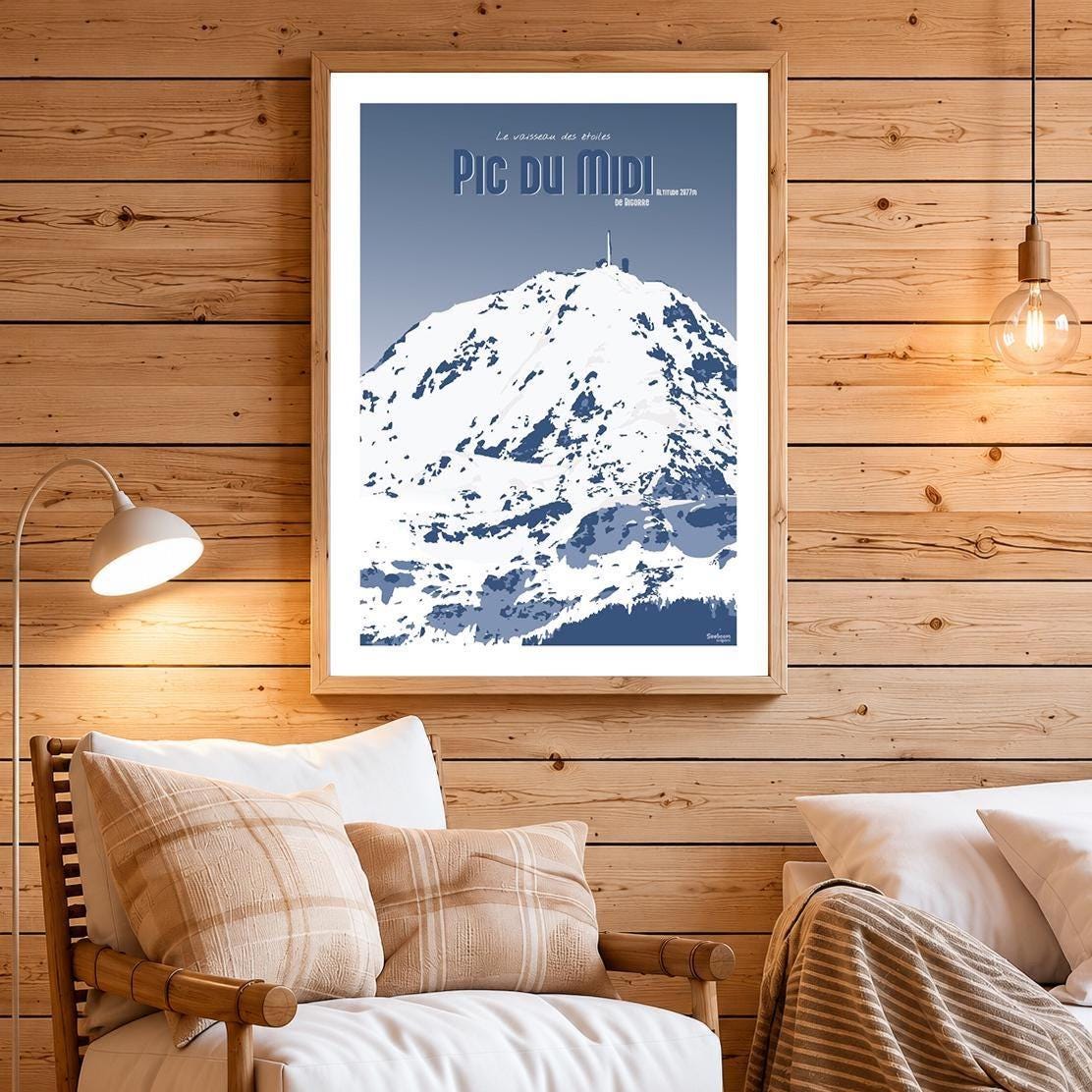 Pyrenees Poster - Pic Du Midi Bigorre / Pyrenees Illustration