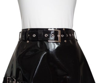 Pvc belted skirt cheap