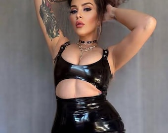 Latex Dress, Party Costume, Latex Gift, Fitted Dress