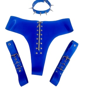 Latex thong and harness