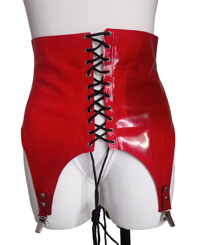 Edith High Garter Belt, Tied Latex Garter Belt. Etsy