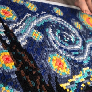 C2C Crochet Starry Night Blanket Pattern