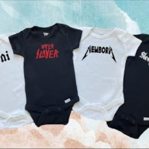 Rock N Roll, Heavy Metal, Baby Onesies Bodysuit Set - Infant Girl or Boy made Baby Onesies