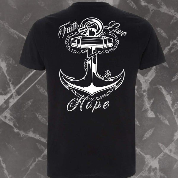 Faith Love Hope / Faith Love Hope, T-shirt noir / noir S - XXL Oldschool Newschool Tattoo Fun Shirt