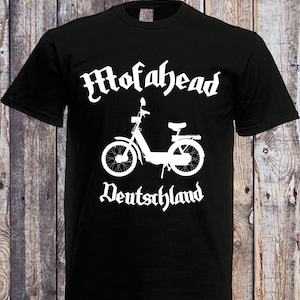 Mofahead Germany Desired text your city Oldschool Retro Moped Bike Motörhead, T-Shirt black / black S - 3XL
