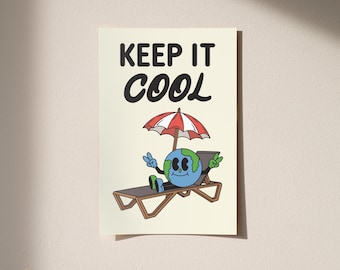 Earth Poster | Earth Wall Art Print | Save the Planet Poster | Environmental Poster | Retro Aesthetic Poster