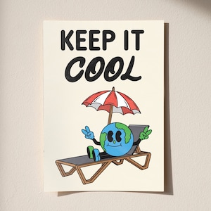 Earth Poster | Earth Wall Art Print | Save the Planet Poster | Save the Earth Poster | Environmental Poster | Retro Aesthetic Poster