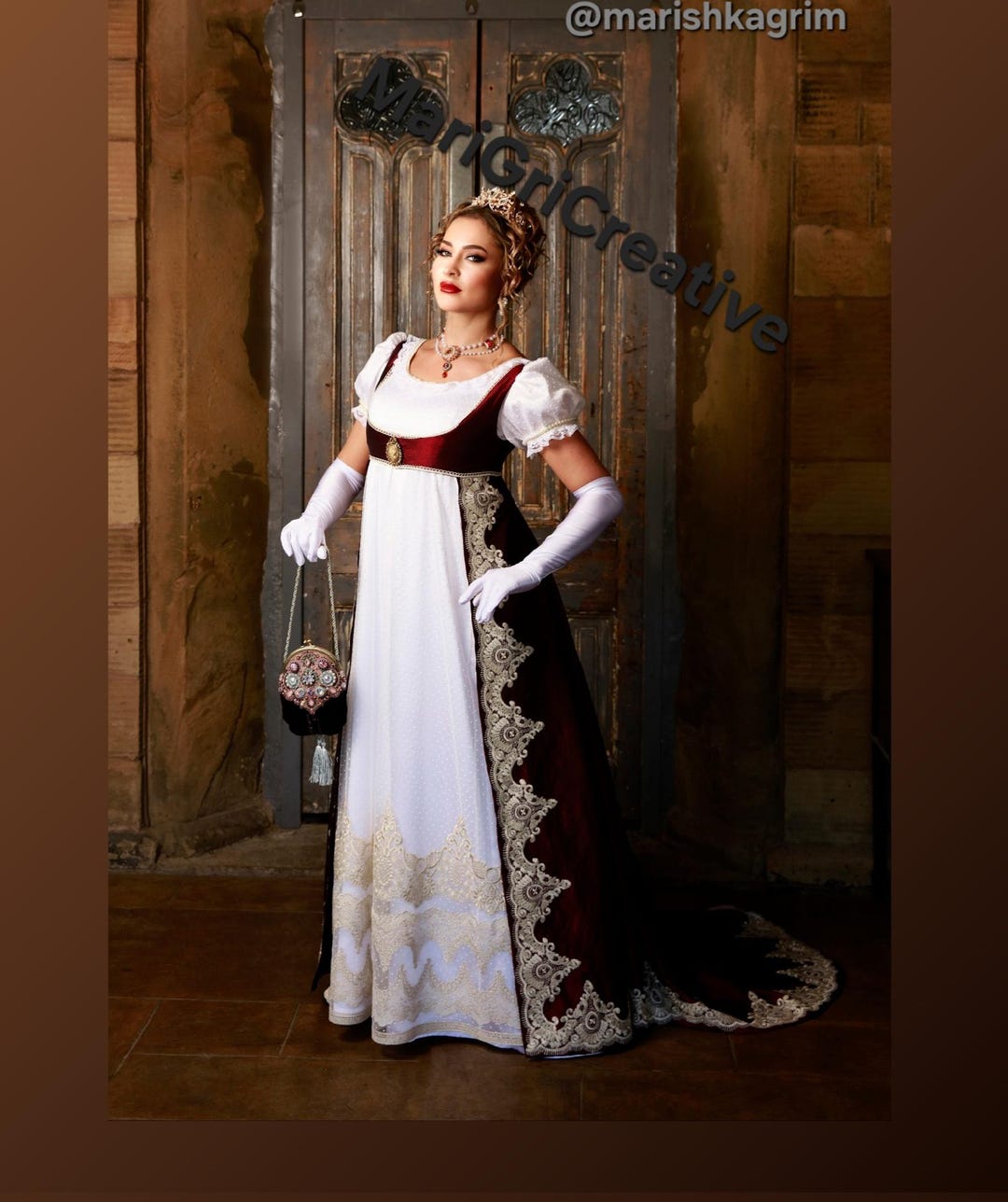 brown regency dress Open Robe With Train Overdress Spencer Ball Gown Jane Austen Joséphine Bonaparte Empire Silhouette Burgundy 18th Century regency day dress
