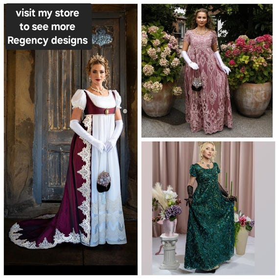 green emerald velvet dress Regency Style Princess Formal Prom Evening Ball Gown Helena Size 22 / Custom Color