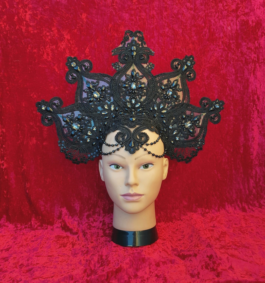 Dark Queen/gothic Headpiece/ Crown, Headdress/ Gothic Outfit/black