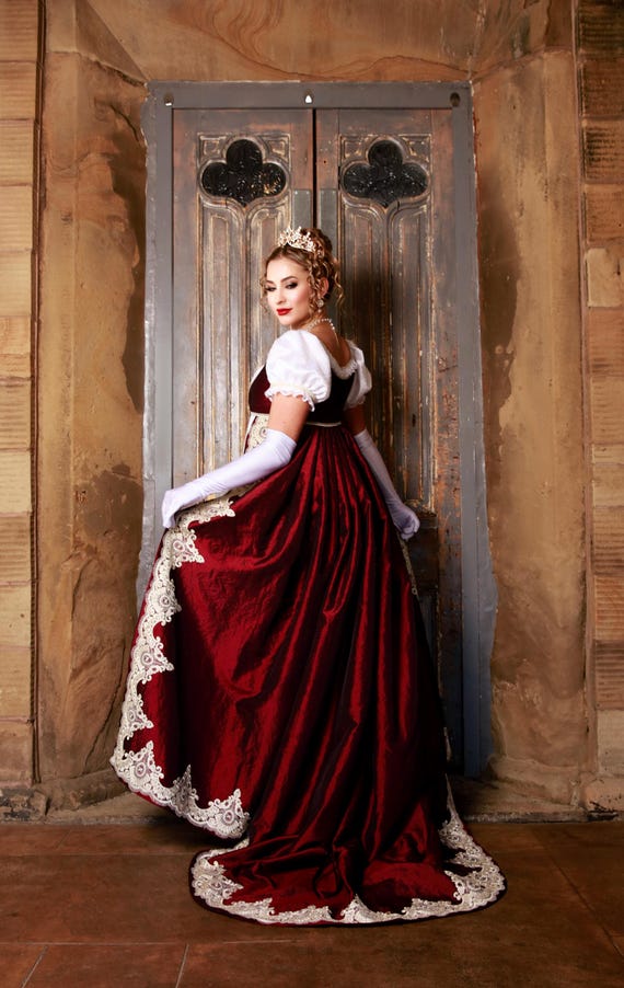 Ball Gown Style Empire Robe Empire Style Wedding Dress Bride White Empire  Line Dress White Lace