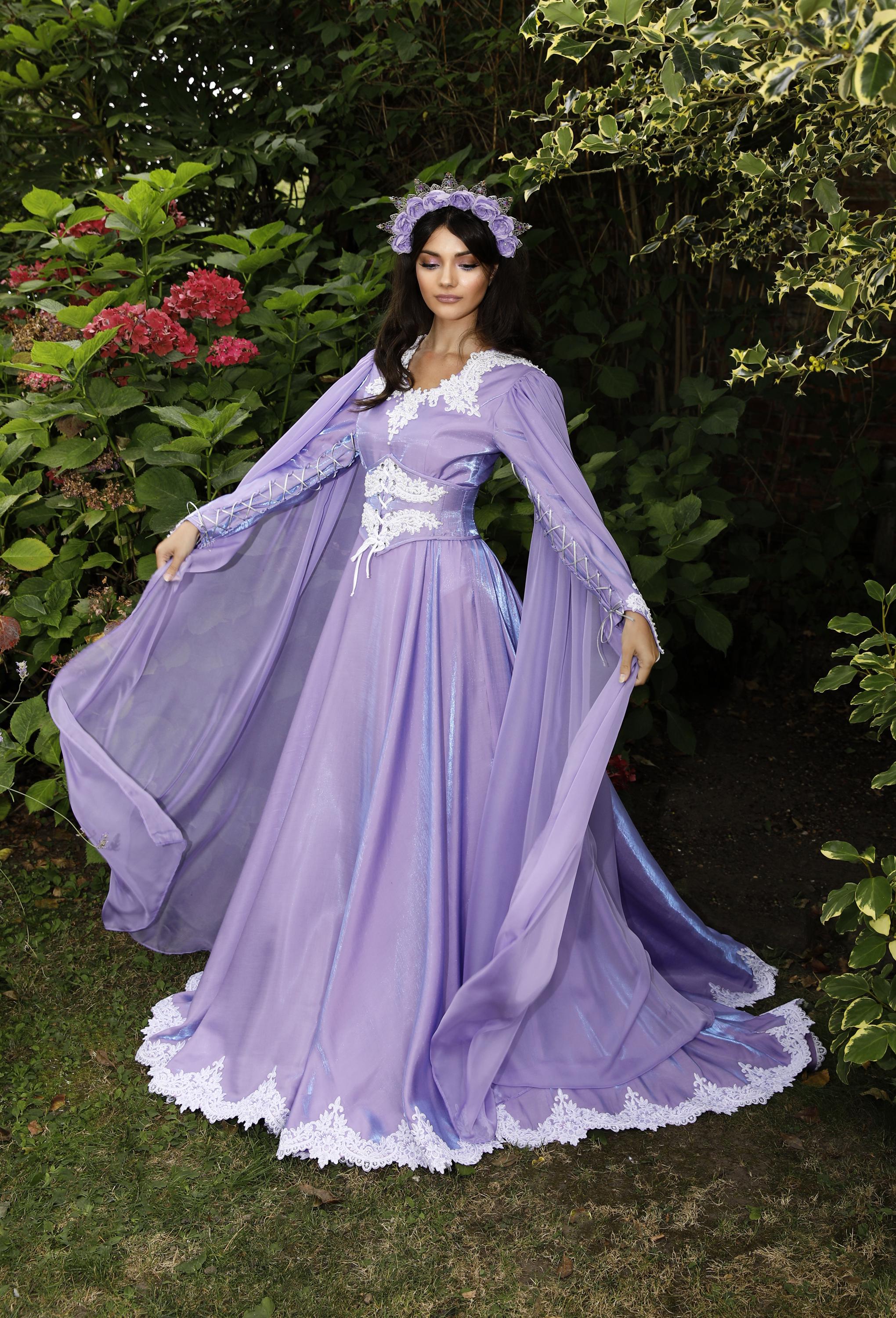 Elf Dress Fairy Gown Outfit Fantasy Wedding Renfair Elvish With Cape  Renaissance Lavender Lilac - Etsy