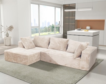 LUX-HQ Modular Foam Sofa System (L2) for Apartments | High-Density Long-lasting Seating, No Assembly Modern Minimalist Living Room Couch