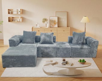 LUX-HQ Modular Foam Sofa System (L3) for Apartments & condos | High-Density Seating, No Assembly Modern Minimalist Living Room Couch