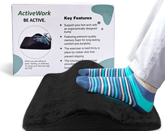ActiveWork Poggiapiedi portatile 2 in 1 - Migliora la circolazione e massaggia i piedi sotto la scrivania, per lavoro, ufficio, casa e gaming