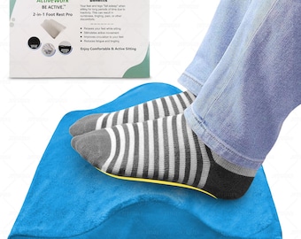 Poggiapiedi portatile ActiveWork 2 in 1 Pro - Attrezzo extra large per esercizi di gambe e piedi - Migliora la circolazione, massaggia sotto la scrivania, sedia da ufficio per anziani