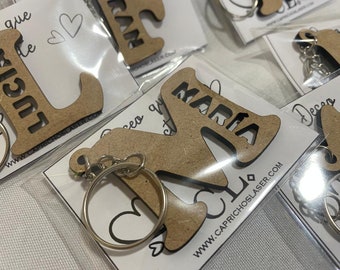 Letter placeholder keychains with name