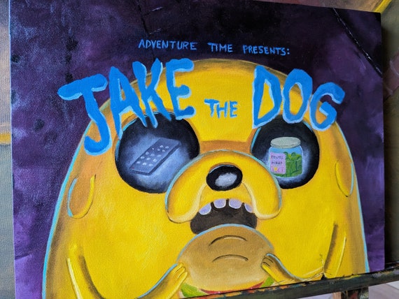JAKE THE DOG - Adventure Time Oil Painting on Canvas - Original