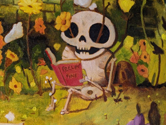 DEATH IN BLOOM - Adventure Time Oil Painting on Canvas - Original